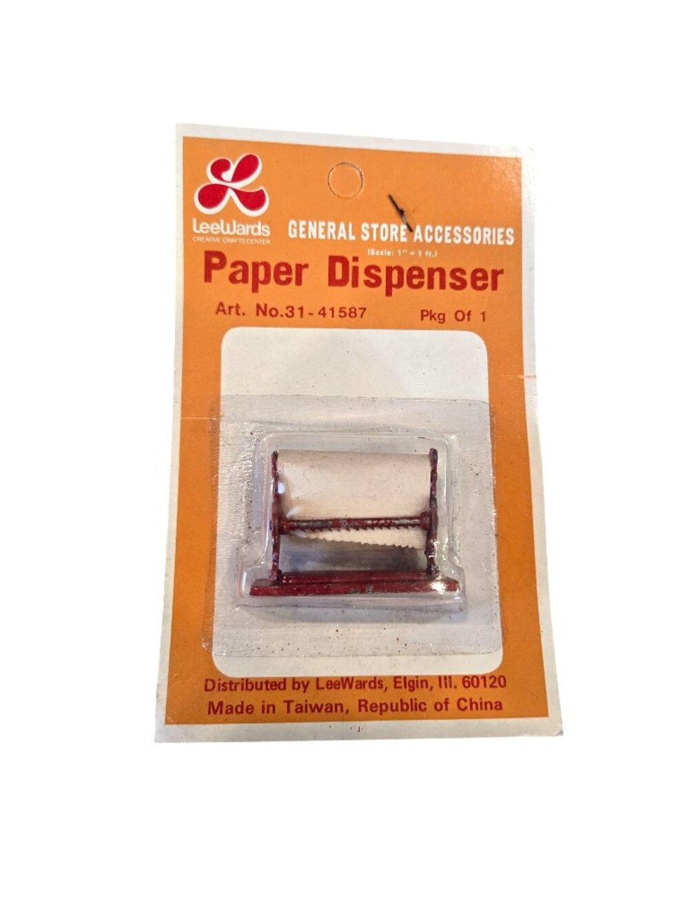 Leewards General Store Red Metal Paper Dispenser 1:12 Scale Miniature Doll House